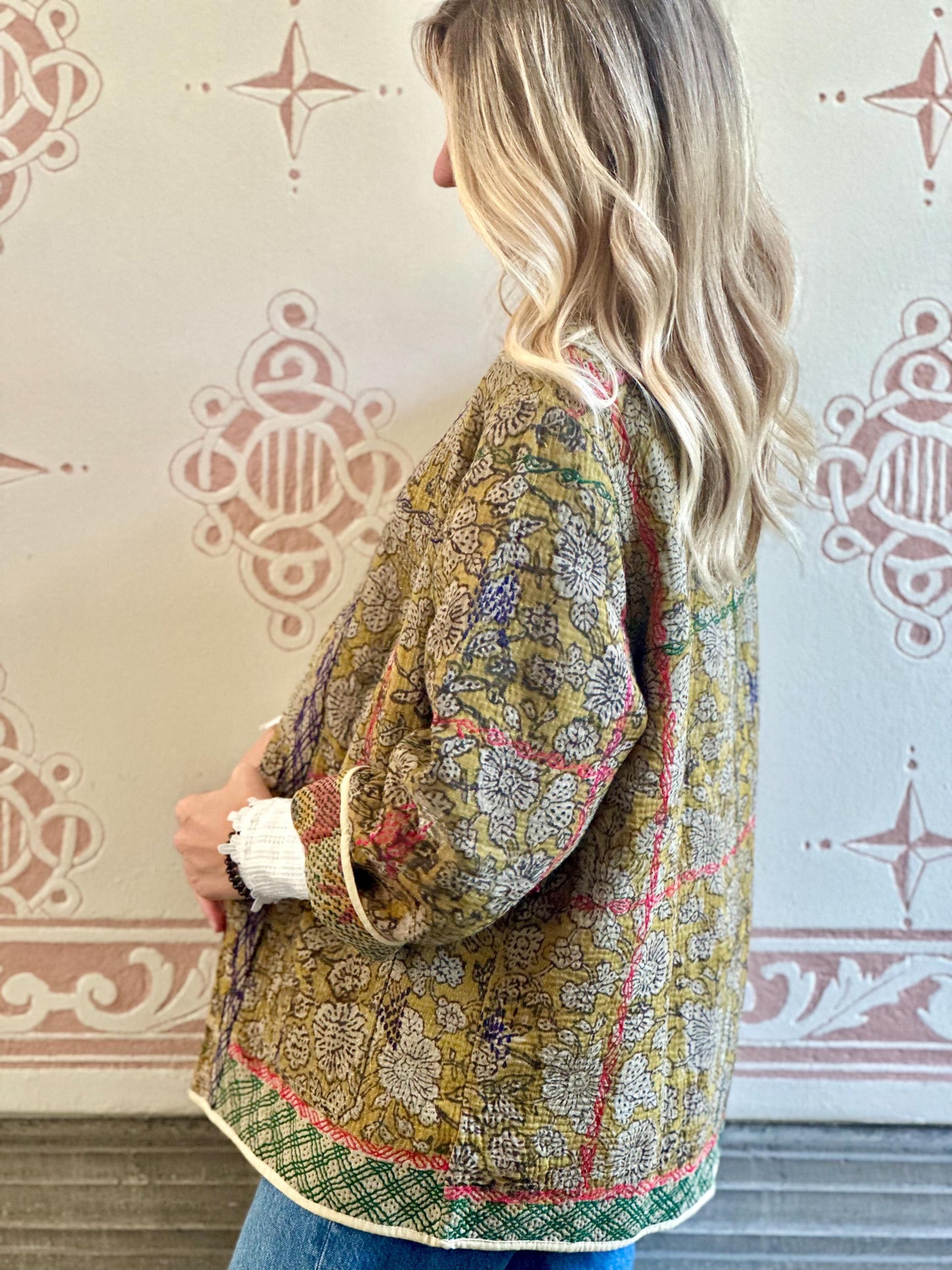 Vintage Kantha Giacca Kimono