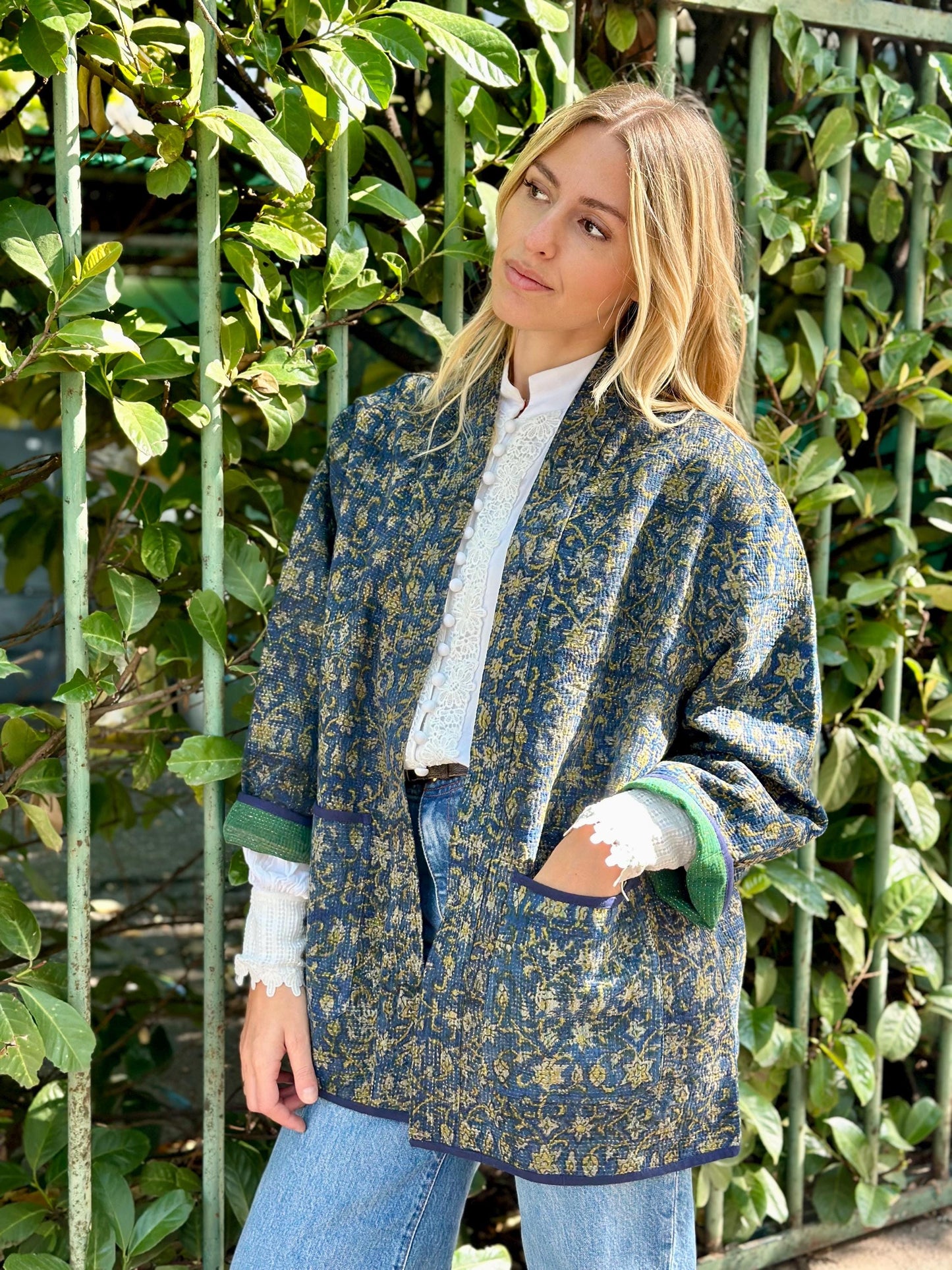 Vintage Kantha Giacca Kimono